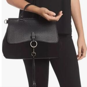 Rebecca Minkoff black suede/ leather satchel/handbag